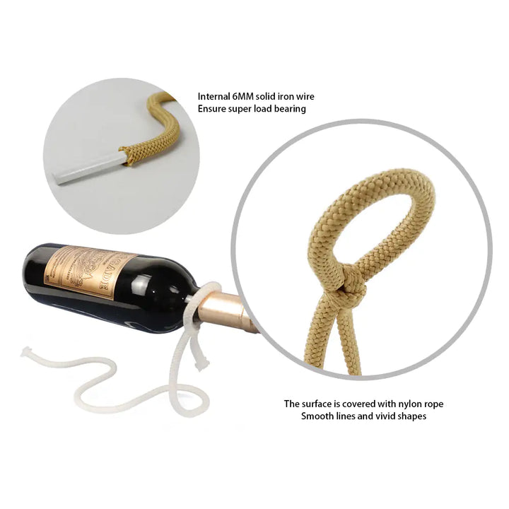 Suspended Rope Wine Bottle Holder